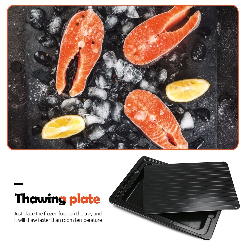 

2 pcs Fast Defrosting Tray Practical Classic Food Meat Defrost Plate Board Durable Multi-functional Kitchen Gadgets