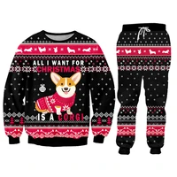 christmas sweaters couples mens tracksuit jogger outfit 3d custom cute dog pullover winter womens clothes wholesale dropship