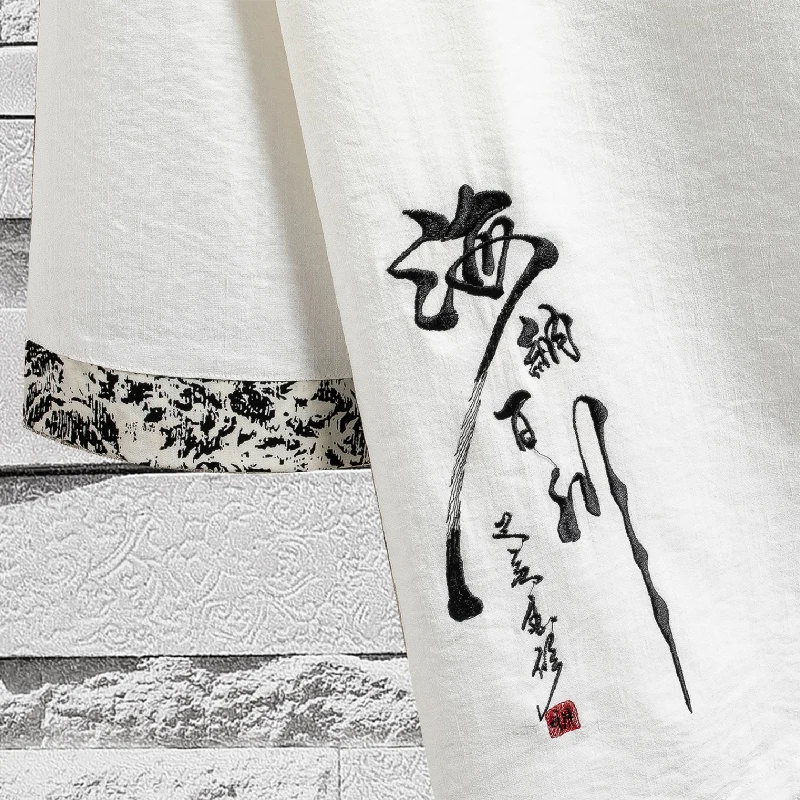 

2021 New Chinese Style Retro Style Men Casual T-shirt Comfortable and Breathable Fashion Embroidery Short Sleeve Tshirts S-5XL