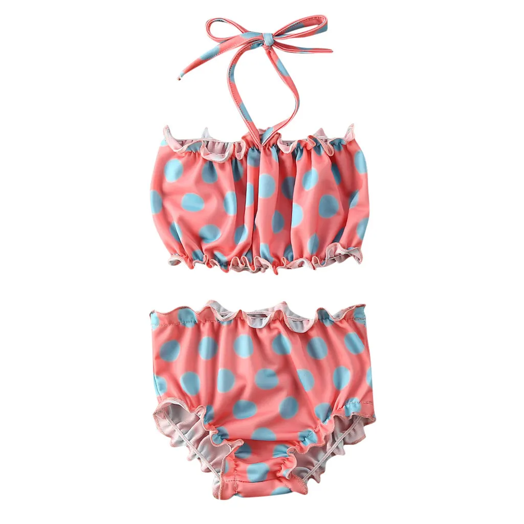 Купальный костюм для девочек детский купальник в горошек Детские комплекты