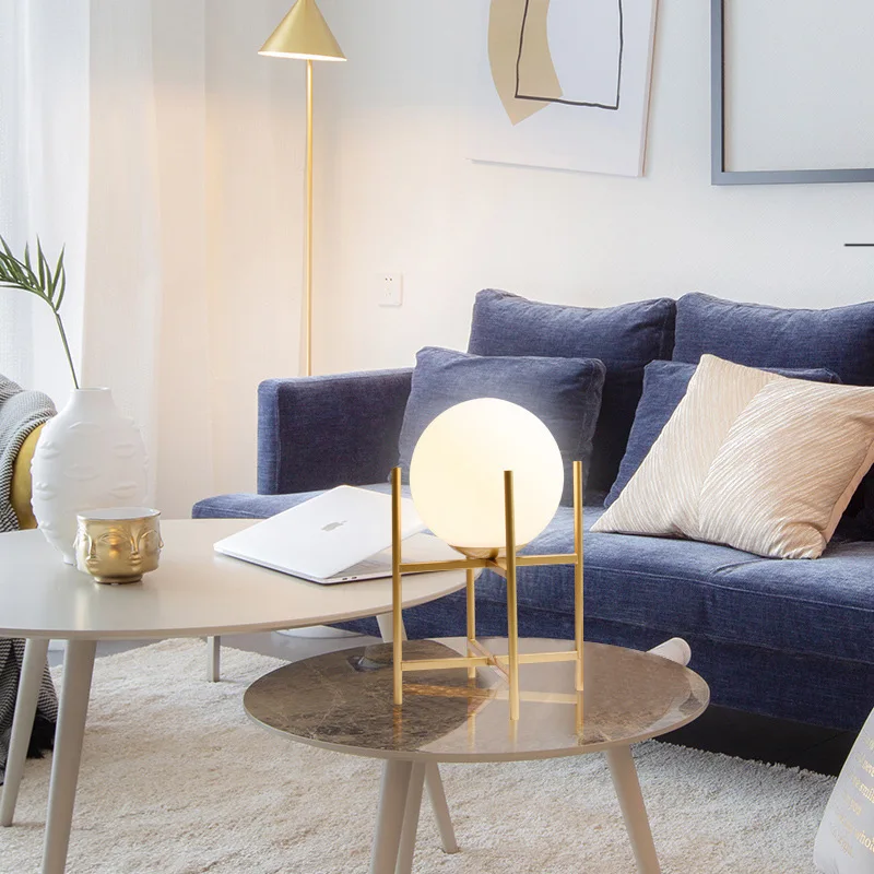 Скандинавский Стеклянный Шар Настольная лампа для гостиной чайный стол спальни