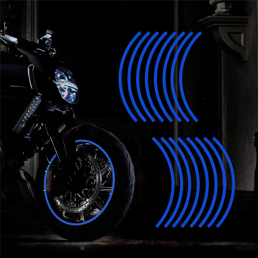 

Светоотражающая наклейка FLYPIG, 1 комплект, 16 полосок, лента в полоску для Yamaha, Honda, Suzuki, 16-18 дюймов, наклейки на колеса для велосипеда, мотоцикла, автомобиля