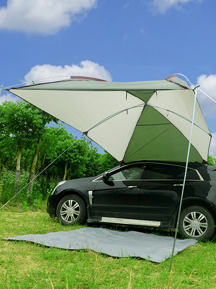 저렴한 휴대용 방수 자동 캠핑 텐트, 자동차 사이드 천막 옥상 텐트 햇빛 가리개 그늘 가족 야외 낚시 해변 여행