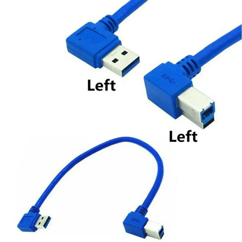 

90 градусов угол USB 3,0 A штекер AM к USB 3,0 B штекер кабельный принтер сканеры HDD