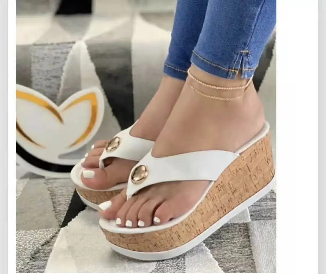 

New Summer Sandals Women Solid Color Platform Peep Toe Beach Sandals Ladies Slip on Wedges Sandals Straps Sandalias De Mujer