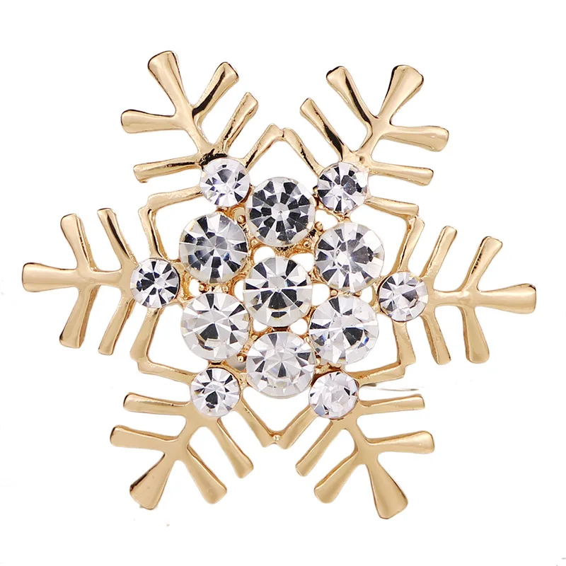 Женская брошь корейский Серебряный Color Милая Снежинка булавка со стразами для
