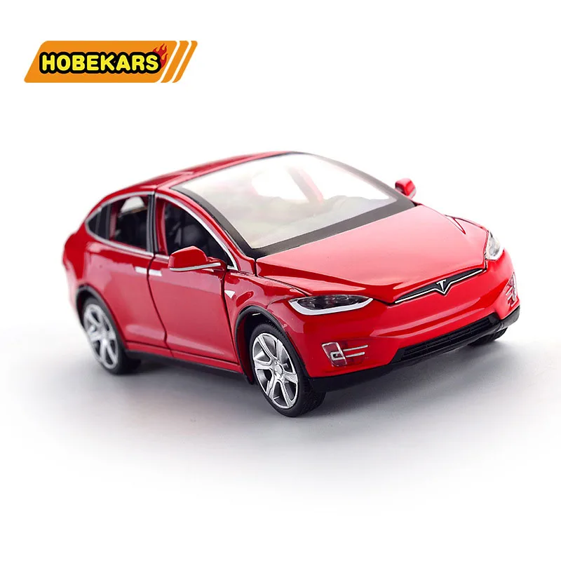 Литая модель автомобиля Tesla SUV 1:32 из металлического сплава имитация с подсветкой