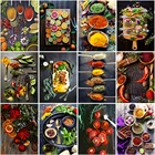 Картина-мозаика 5D из круглых страз с изображением цветов, приправа для стразы, украшение для дома и кухни