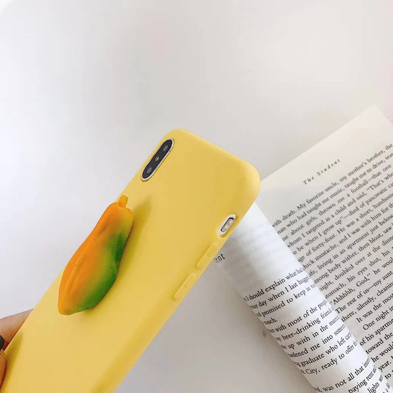 KJOEW смешной 3D Durian авокадо держать Стенд чехол для телефона iphone XS Max XR X 6 6s 7 8 plus Лето
