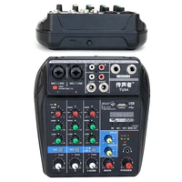 professional studio recording sound mixing console 4 channels audio mixer usb sound card audio interface mic 48v phantom power