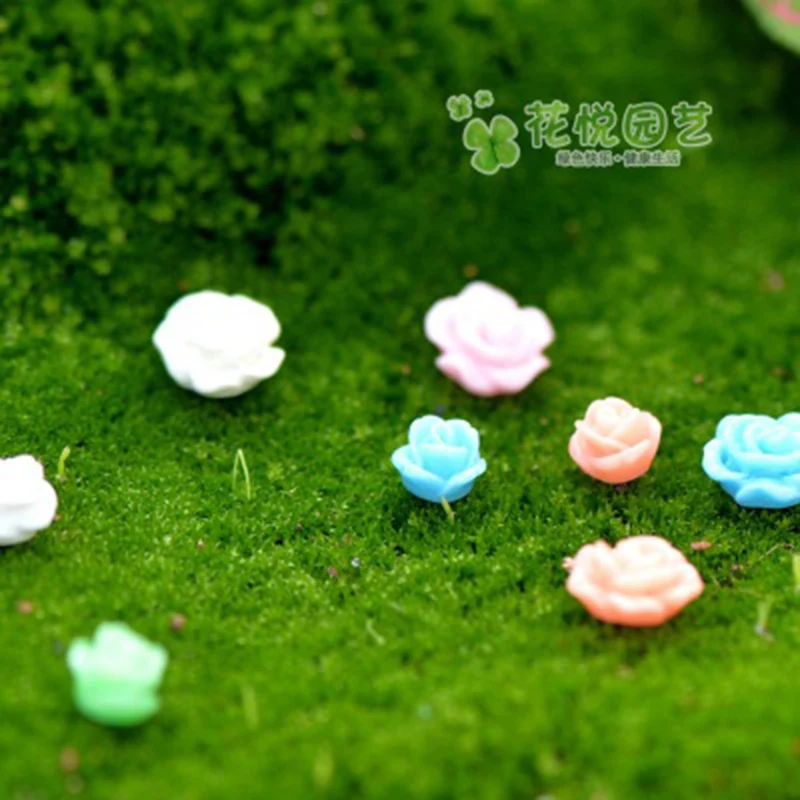 Искусственная ЦВЕТАСТАЯ Роза маленькая статуя игрушка фигурка для сада дома