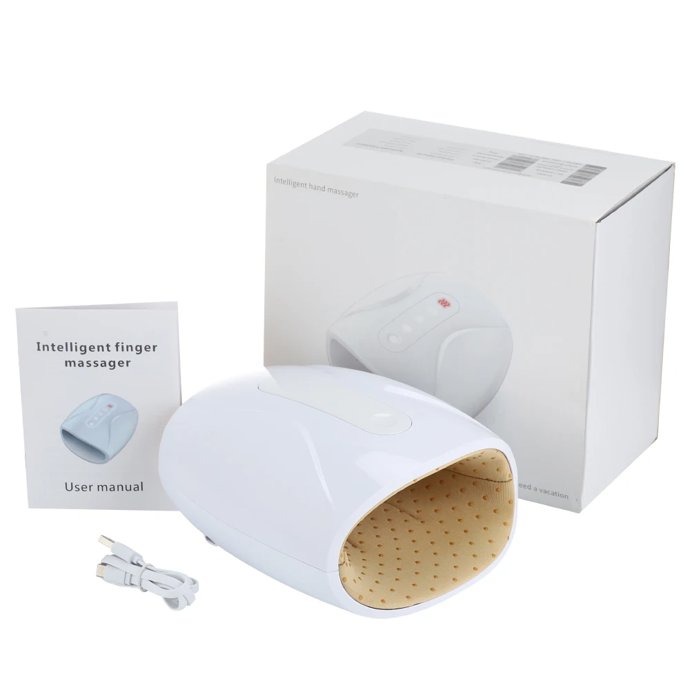 

Electric Hand Massager Device Heat Air Compression Palm Chargeable Finger Massager Acupressure Relax Pain Relief