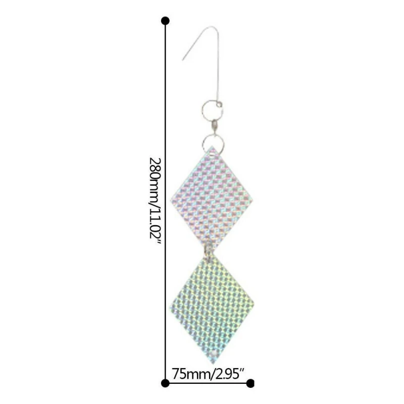 

8Pcs Deterrent Device Hanging Reflective Effective Protective Rhombus Bird Repellent for Birds Garden Woodpeckers Pigeons R