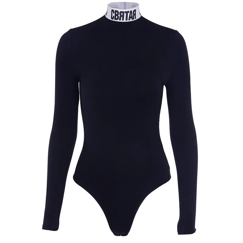 

2021 Women Sexy Bodycon Bodysuit Long Sleeve Turtleneck Basic Black Red Overalls Women Body Top Slim Fit Fashion Solid Bodysuit