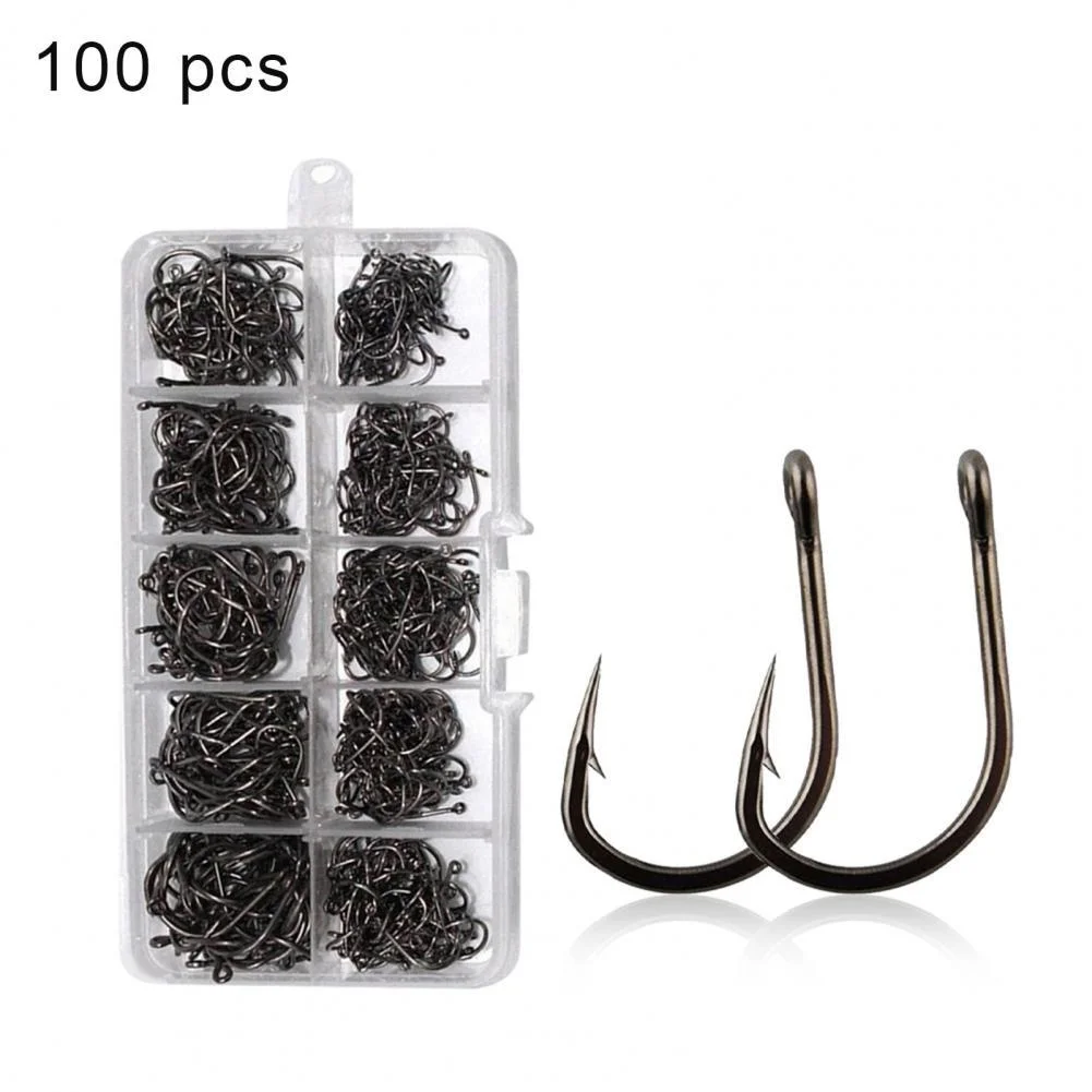 

50%Hot Sale 100 Pg Fishing Hooks Joint Carbon Steel Single Fishing Ring Fishing Ring With Fly Bait Barbed Carp Hooks Sea New