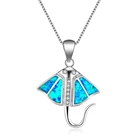 Ожерелье женское в богемном стиле с имитацией синего опала