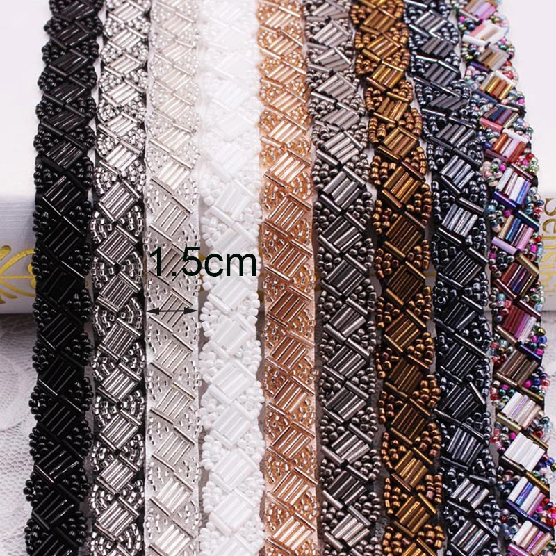 4/8 метров жемчужная отделка из бисера сетчатая кружевная лента ткань украшение