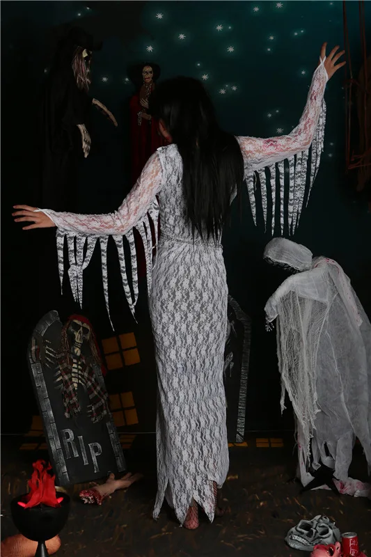 Костюм на Хэллоуин для женщин костюм вампира зомби призрак эльф невеста