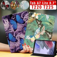 tablet case for samsung galaxy tab a7 lite 8 7 inch t220 t225 folding stand cover butterfly series pattern tablet coverpen