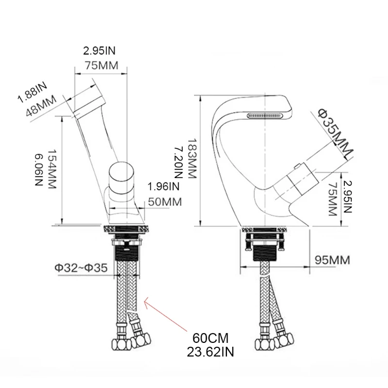 

Black Faucet Bathroom Sink Faucets Hot Cold Water Mixer Crane Deck Mounted Q0KA Dropshipping