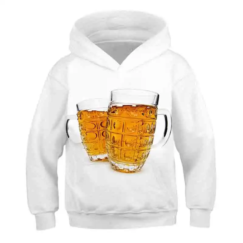 

2020 Autumn Winter Beer Novelty Kids Boy Girl Cartoon 3D Alcohol Drinking Kids Hoodies Cute Girl Sweatshirts Sweatshirt For Boy
