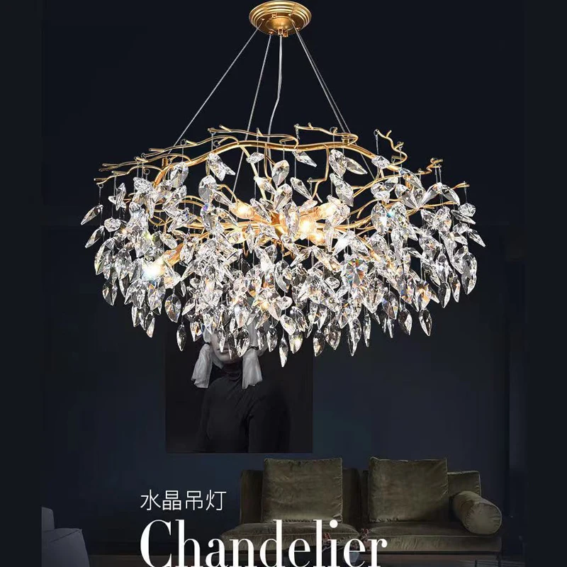 

Modern LED Crystal Chandelier Lighting Luxury Home Decoration Chandeliers Lamp Living Room Hanglamp K9 Crystal Lobby Lighting