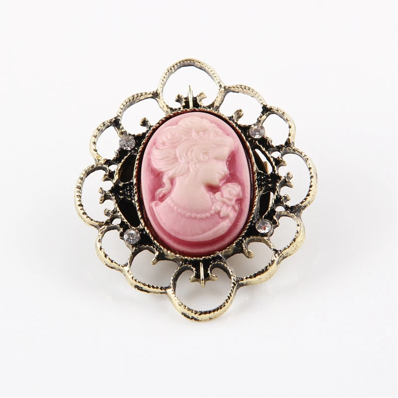 Винтажная Готическая антикварная статуя головы королевы камея брошь в стиле