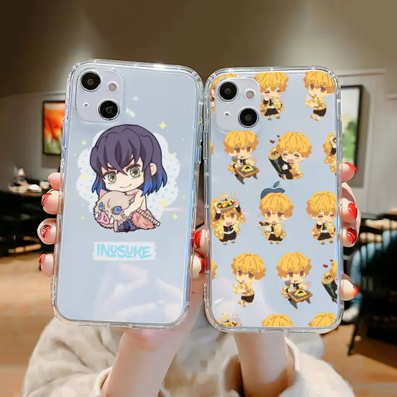 

Cute Japan Demon Slayer Phone Case Clear Transparent for iPhone 11 12 13 mini pro XS MAX 8 7 6 6S Plus X 5S SE XR 2020