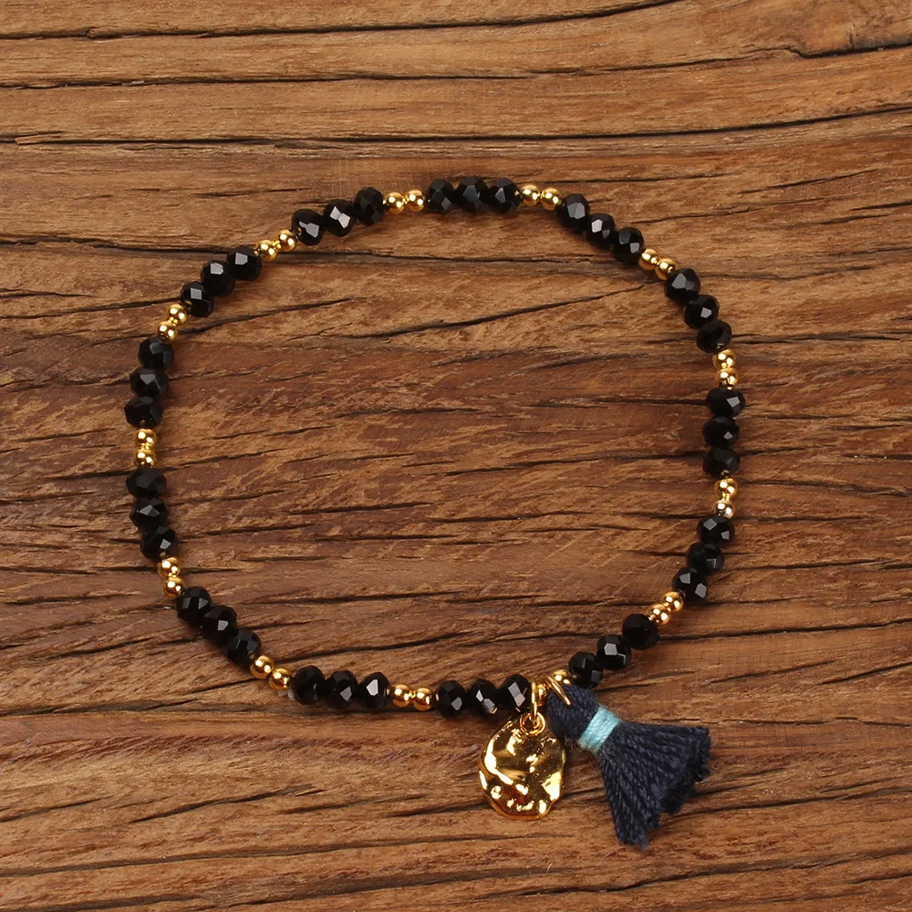 Rttooas 4 мм браслет из бисера с кристаллами женский модный многоцветной бусинами