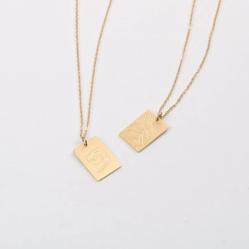 

Stainless Steel Irregular Artistic Necklace Electroplating Gold Gifts For Women's Bohemian Luxury Statement Chain The Jewelry