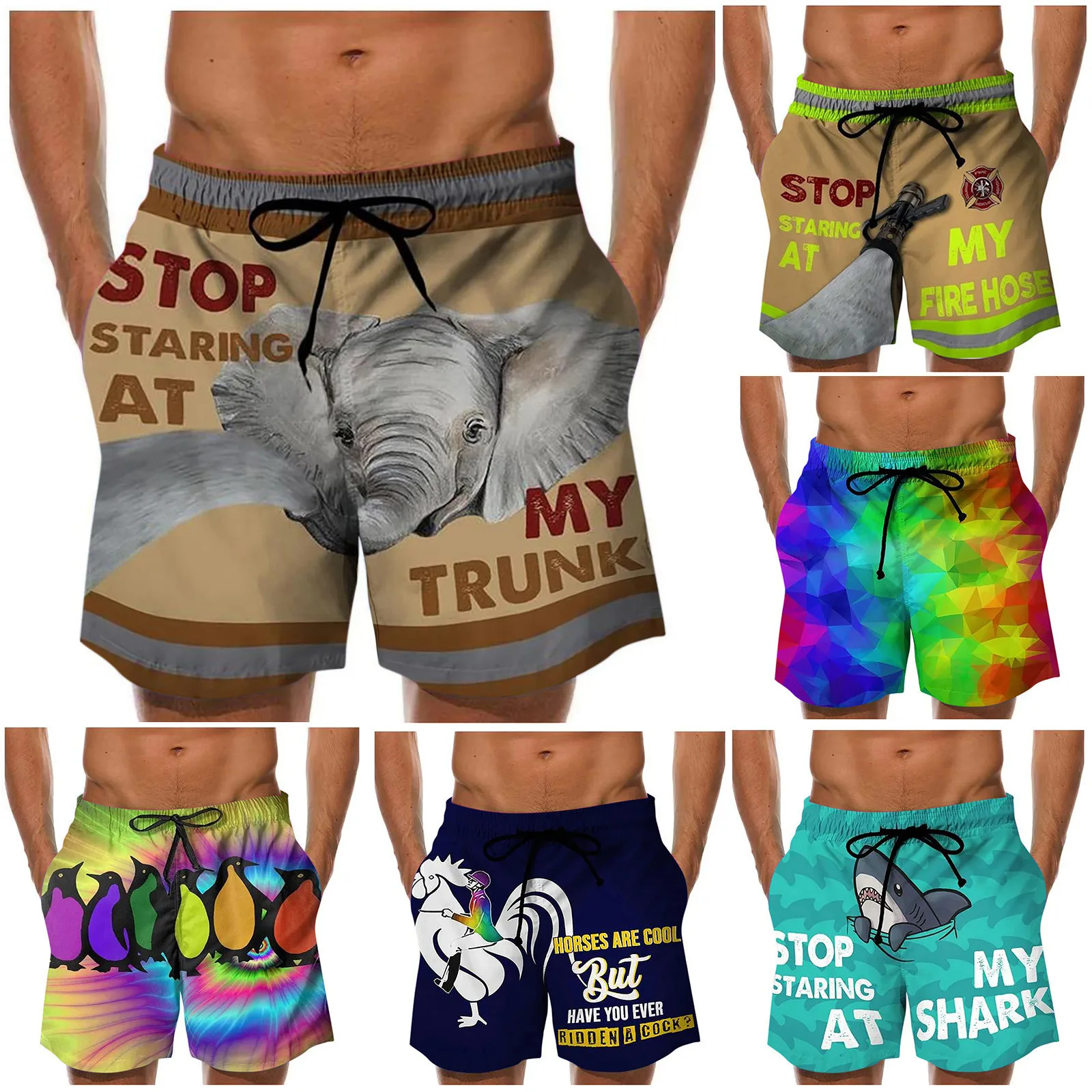 Men Shorts 2021 New Summer Drawstring Special Funny Print Shorts Mens Beer Festival Fashion Casual Beach Trouser Shorts