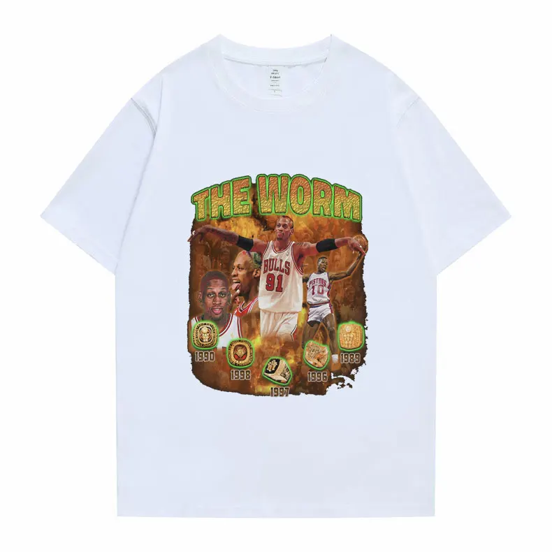 

Dennis Rodman Hip Hop T-Shirt Mens Oversized Loose Tee Boy Basketball Tshirt Mob Travis Scotts Astroworld T Shirts Tops