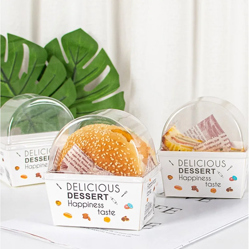 50 шт. Сэндвич Оберточная коробка толщиной гренок с яйцом Хлеб Гамбургер завтрак