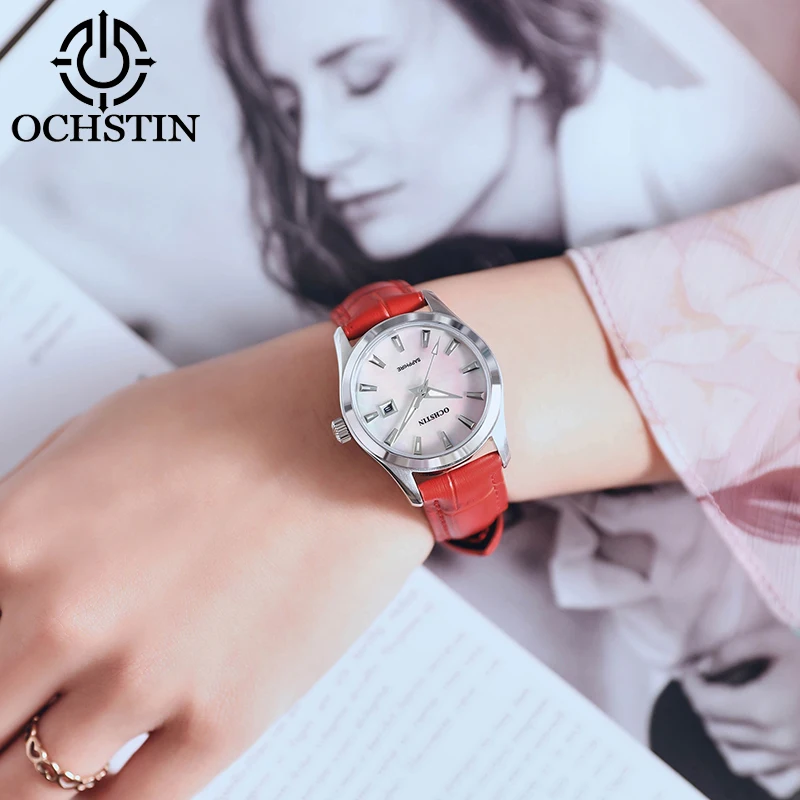 Часы женские кварцевые с жемчужным корпусом 8 мм |