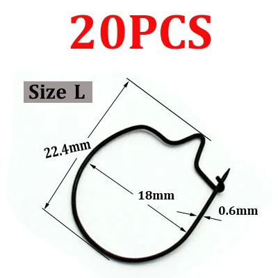 20PCS-L 20 шт. рыболовный опарыш для ловли карпа, зажимы для волос Chod, рыболовные приманки, кольца, крючки, приманка, Sting Boilie, шпилька, живая приманка, приманка, крючки - Цвет: 20PCS-L