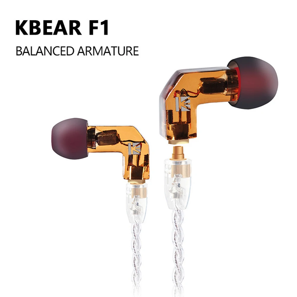 KBEAR F1 Универсальные 3,5 мм Mmcx сбалансированные наушники с Hifi спортивной технологией для ноутбуков телефонов Mp3 Mp4 с микрофоном
