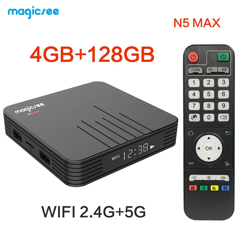 Приставка Смарт ТВ Magicsee N5 Android 9 0 4 + 32/64/128 ГБ 2 ГГц|ТВ-приставки и медиаплееры| |