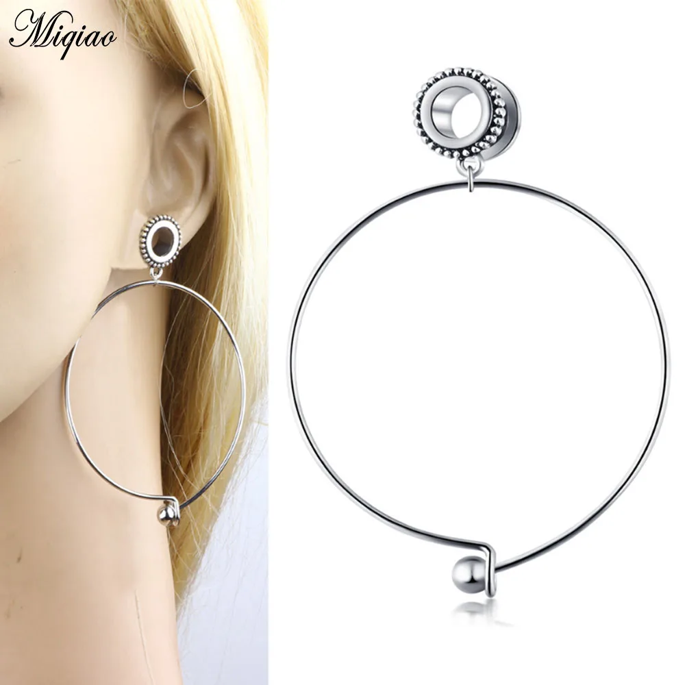 

Miqiao New European and American Hot Selling Large Circle Pendant Auricle Stainless Steel Pulley Ear Extension Piercing Jewelry