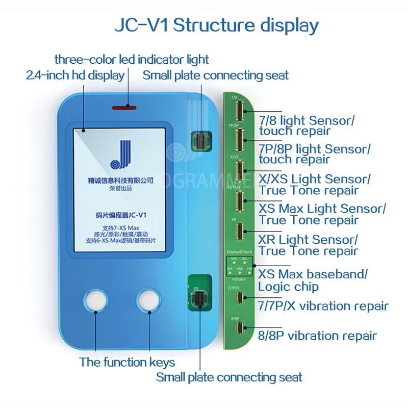 Программатор JC V1 EEPROM для телефона 7 7P 8 8P X XR XS MAX Фоточувствительный оригинальный