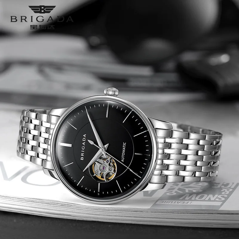 Модные автоматические мужские часы сапфировое стекло водонепроницаемость 50 м
