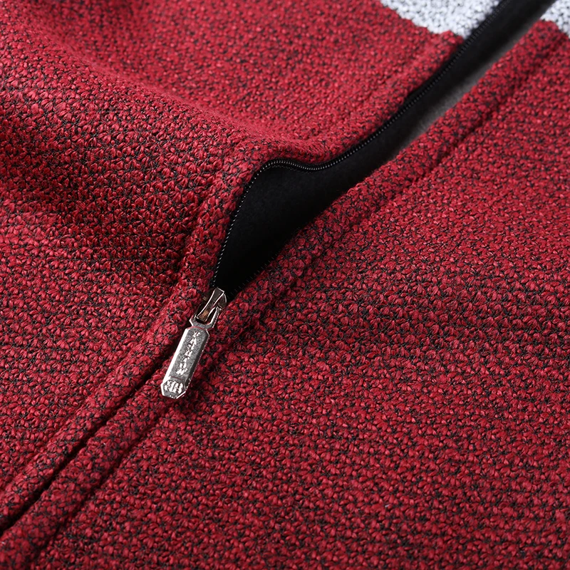 2019 полосатый толстый теплый зимний вязаный кардиган свитер Мужская одежда