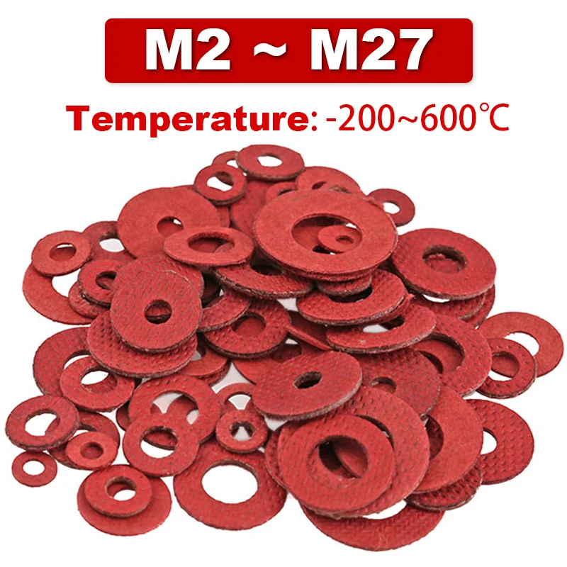 Красная бумажная шайба красная Стальная Плоская стальная фотоизоляционная