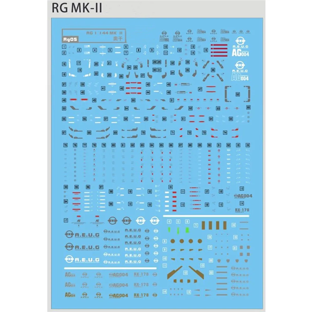DIY High Quality Water Decal Stickers for 1/144 Bandai RG Gundam MK II AEUG Model Paste | Игрушки и хобби