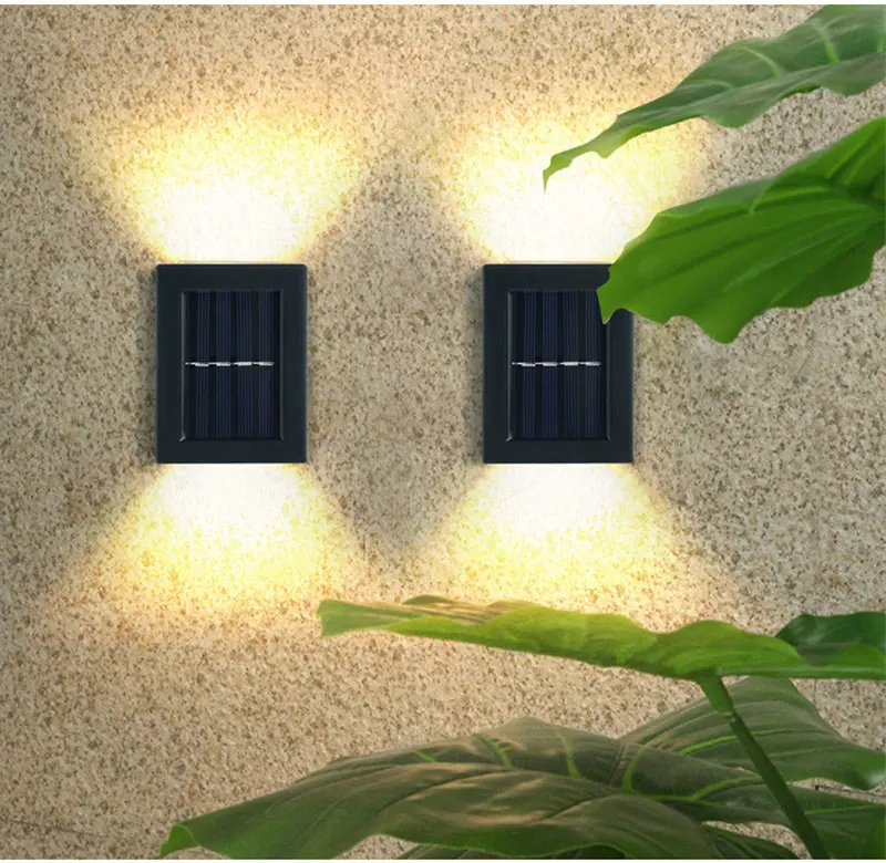 

2PC Solar Wall Lamp Outdoor Garden Household Waterproof Wall Lamp Light Up And Down Garden Decorative Outdoor Lighting