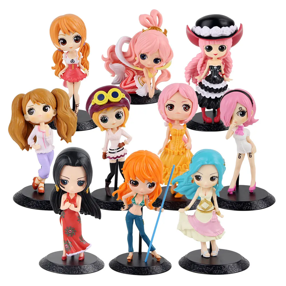 11-15cm OP Anime Princess Nami Shirahoshi Rebecca Boa·Hancock Vinsmoke Reiju Vivi Kawaii Figure MIni Model Toys Kids Gift - купить по