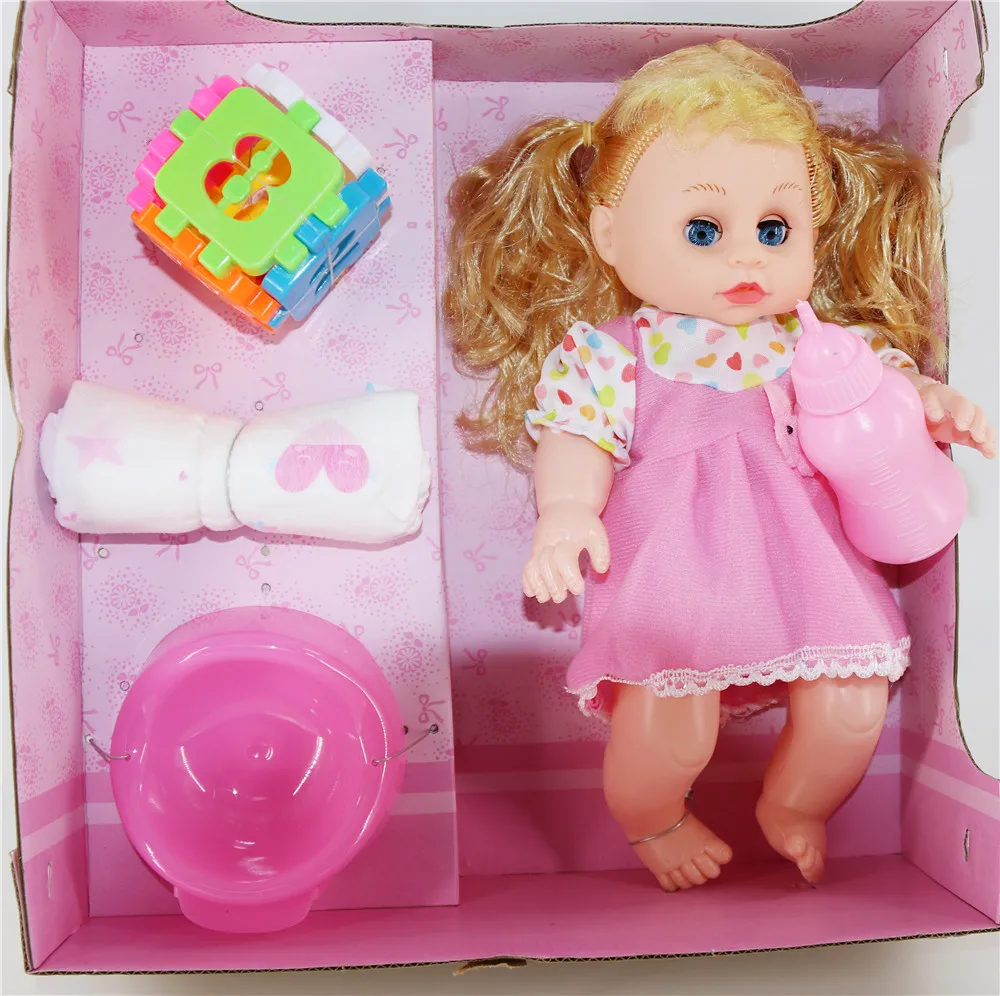

Full vinyl body reborn dolls 32cm Talking silicone reborn Girl dolls educational toys gift Blinking Feeding Drinking bebe reborn