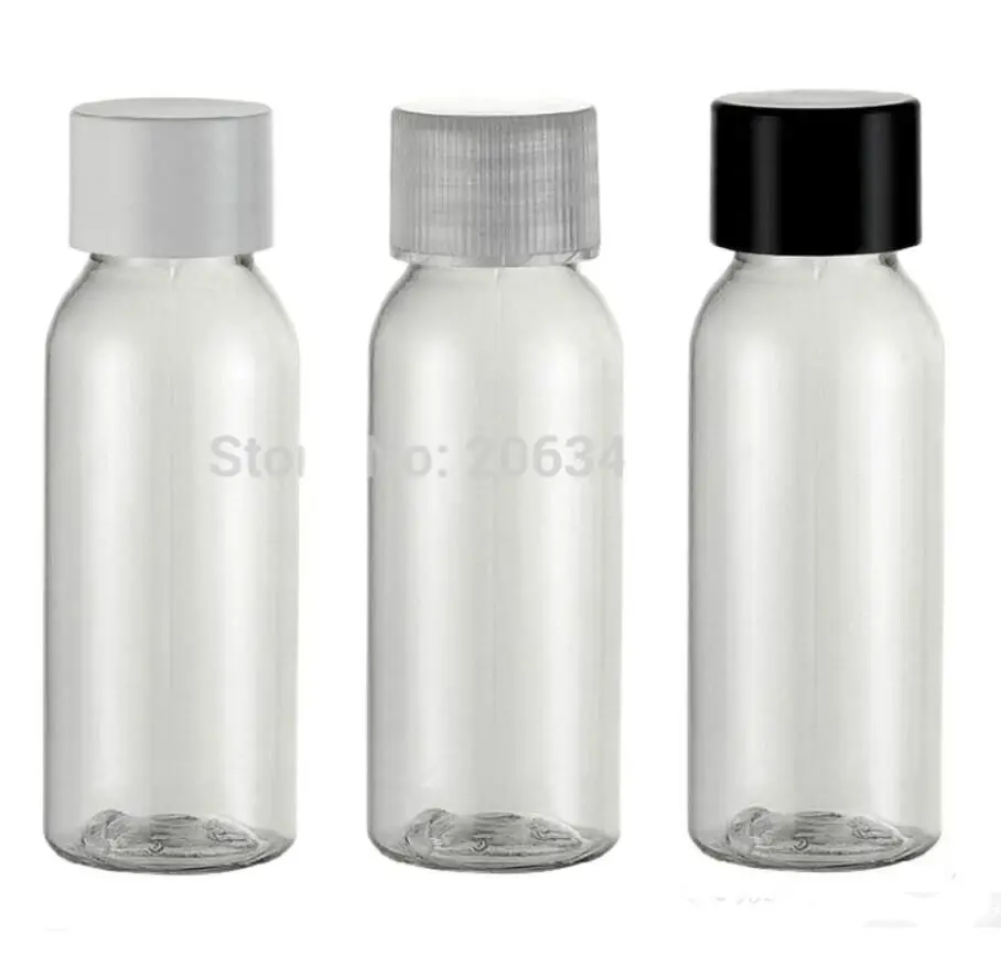 

30ml transparent round shoulder plastic PET bottle ,toilet water bottle,lotion bottle with screw lid