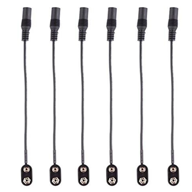 

5 Pcs 9V Battery Power DC Connector Female Snap Clip Adapter 9 V Wire Holder Cable,for Guitar Effect Pedal