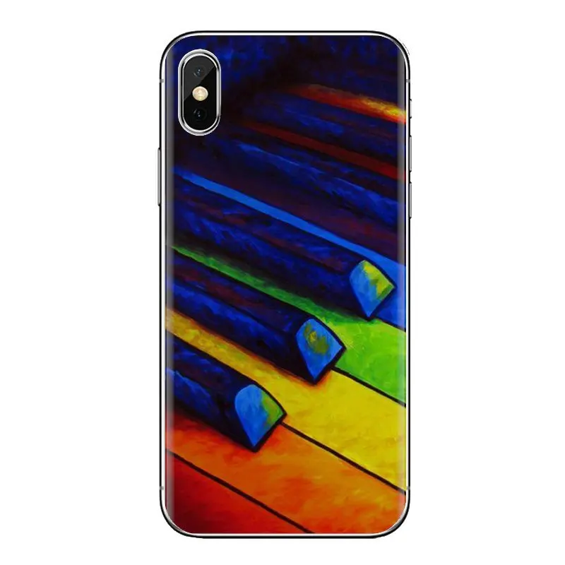 Для samsung Galaxy S3 S4 S5 мини S6 S7 край S8 S9 S10 Plus Note 3 4 5 8 9 Радуга клавиши пианино цветная