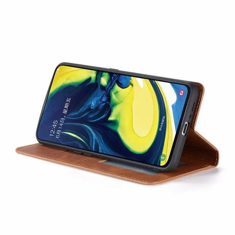Магнитные Флип-Чехлы для samsung Galaxy A80 чехол простой, матовый роскошный кожаный кошелек телефон Сумки для samsung Galaxy A 80 Coque